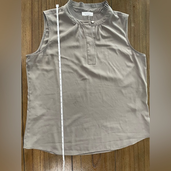 Calvin Klein Gray Mandarin Collar Sleeveless Top - Picture 5 of 5